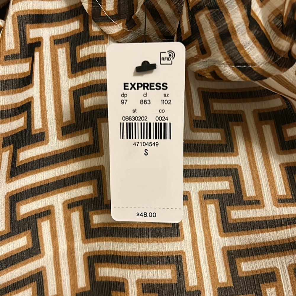 Express Printed Ruffle Halter Neck Tank, Small NWT - Picture 9 of 10